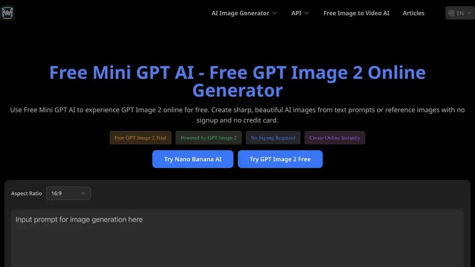 Free Mini GPT Image AI